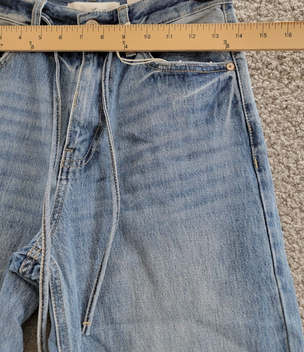 KanCan Hilo Ultra High Rise 90's Flare Jeans Women's 3/25 Medium Blue Button Zip - Picture 5 of 18