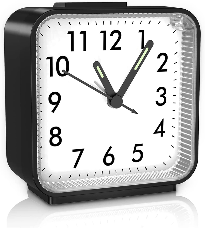 Silent Non Ticking Small Battery Operated Loud Snooze Lights