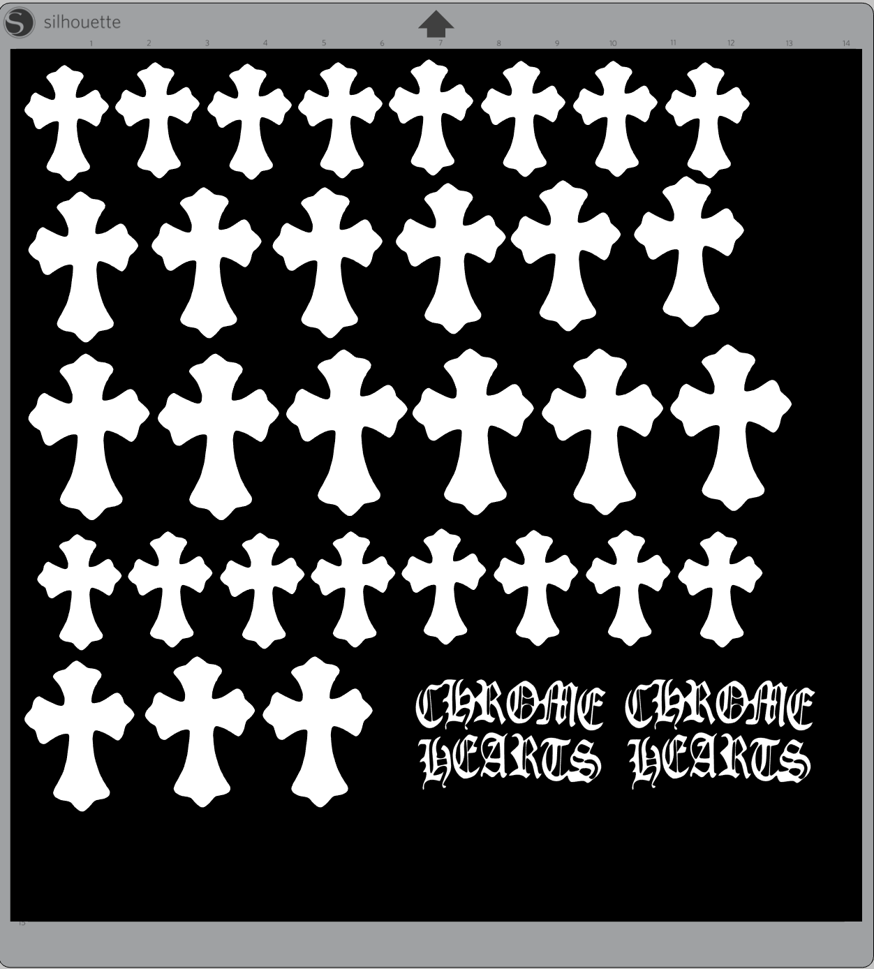 Chrome Heart Cross and logo stencils for custom shoes