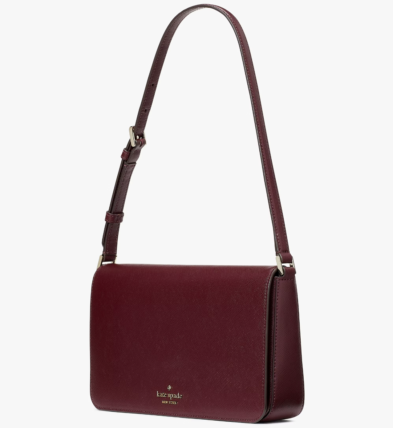 Kate Spade Staci Purple Leather Flap Shoulder Bag Grenache Kate Spade Staci Purple Leather Flap Shoulder Bag Grenache