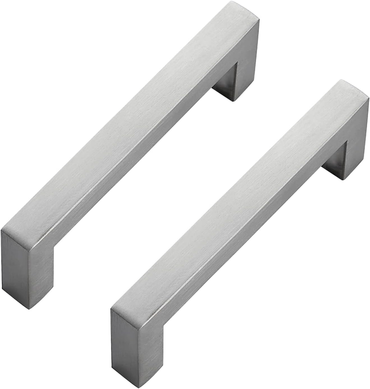 30 Pack 4 Inch Cabinet Pulls Brused Nickel Kitchen Cabinet Handles Square Kitchen Hardware for Cabinet