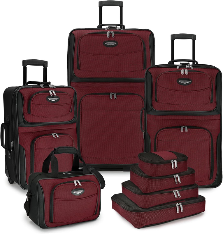 Amsterdam Expandable Rolling Upright Luggage, Burgundy, 8-Pi