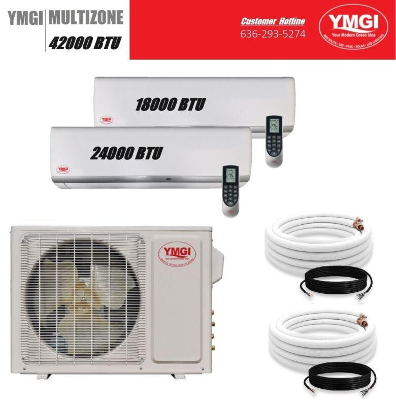 Ductless Mini Split Air Conditioner Ymgi 42000 Btu 21 Seer Cool Heat 18+24 Jan