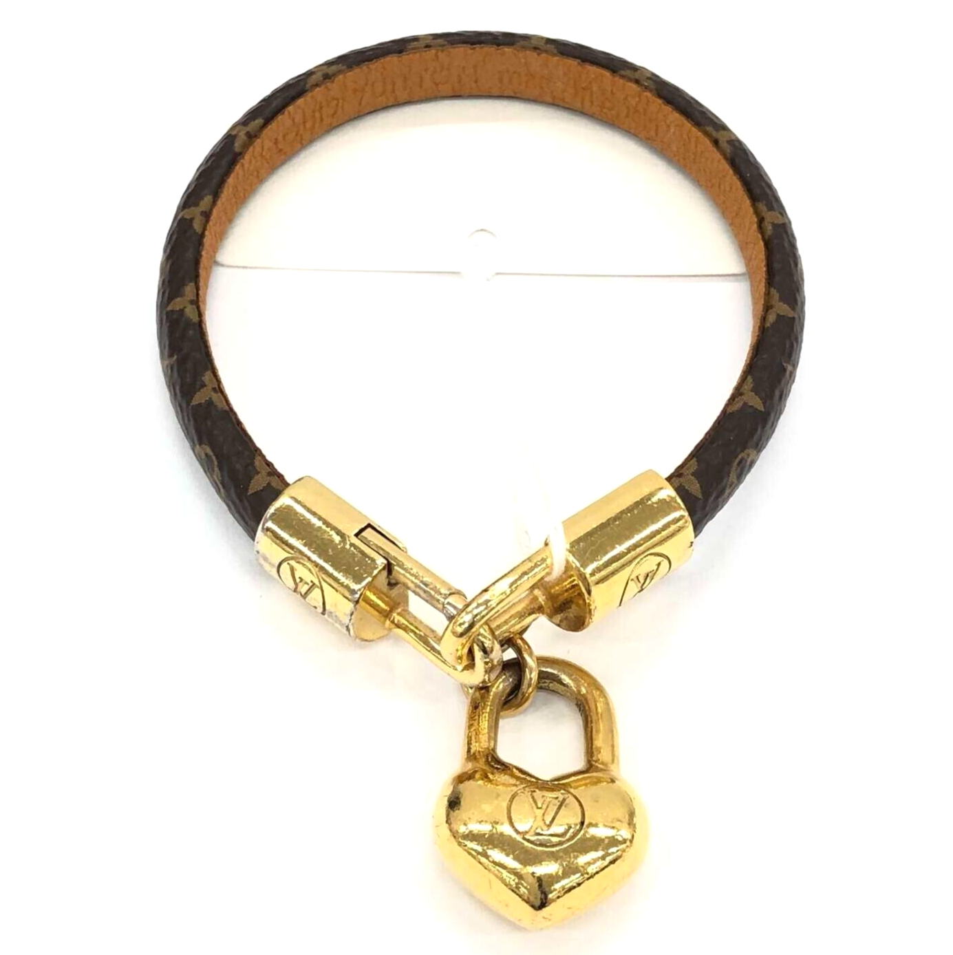 LOUIS VUITTON Crazy In Rock Heart Padlock Monogram Bracelet