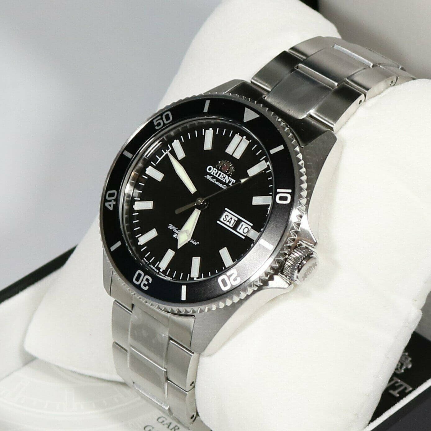 Pre-owned Orient Kano Diver Mechanical Watch Day Date Black Dial Aa0008b Made In Japan