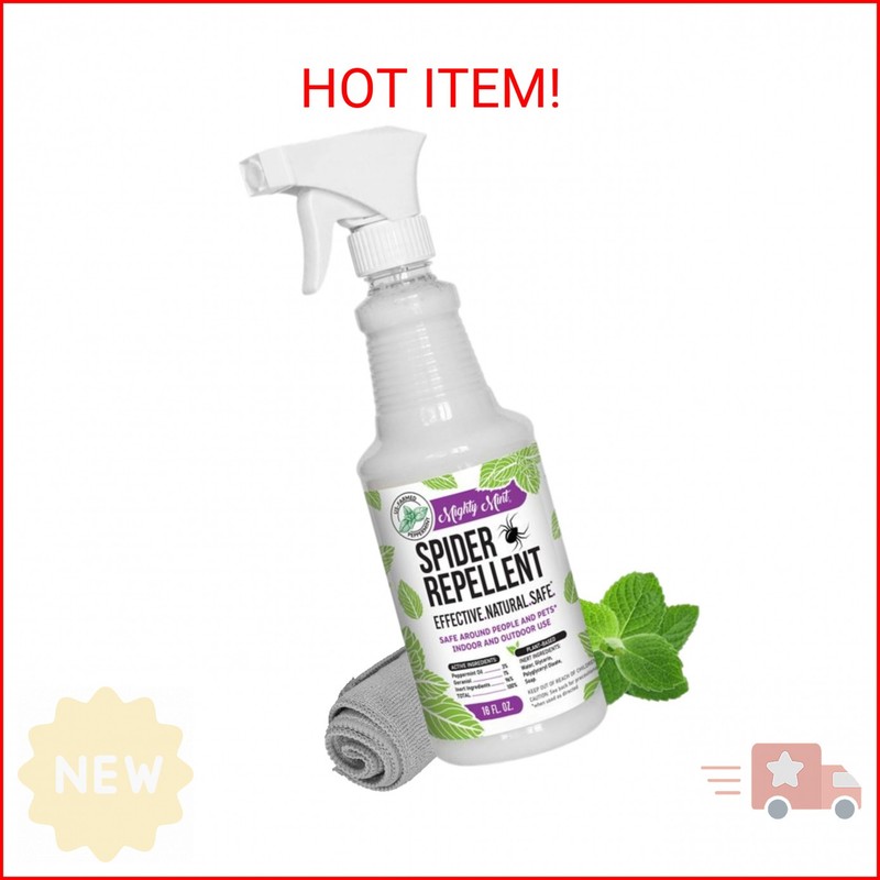 Mighty Mint Peppermint Oil Spider Repellent Spray with Microfiber Cloth   Indoor | eBay