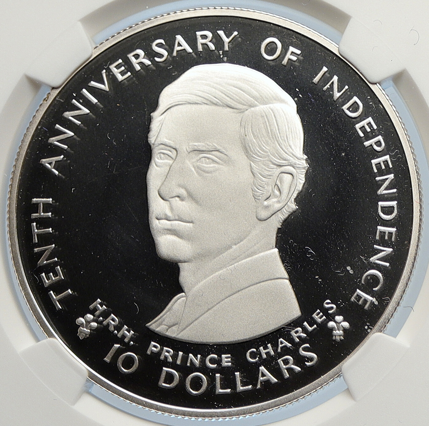 1980 FIJI UK Elizabeth II INDEPENDENCE Charles Proof Silver $10