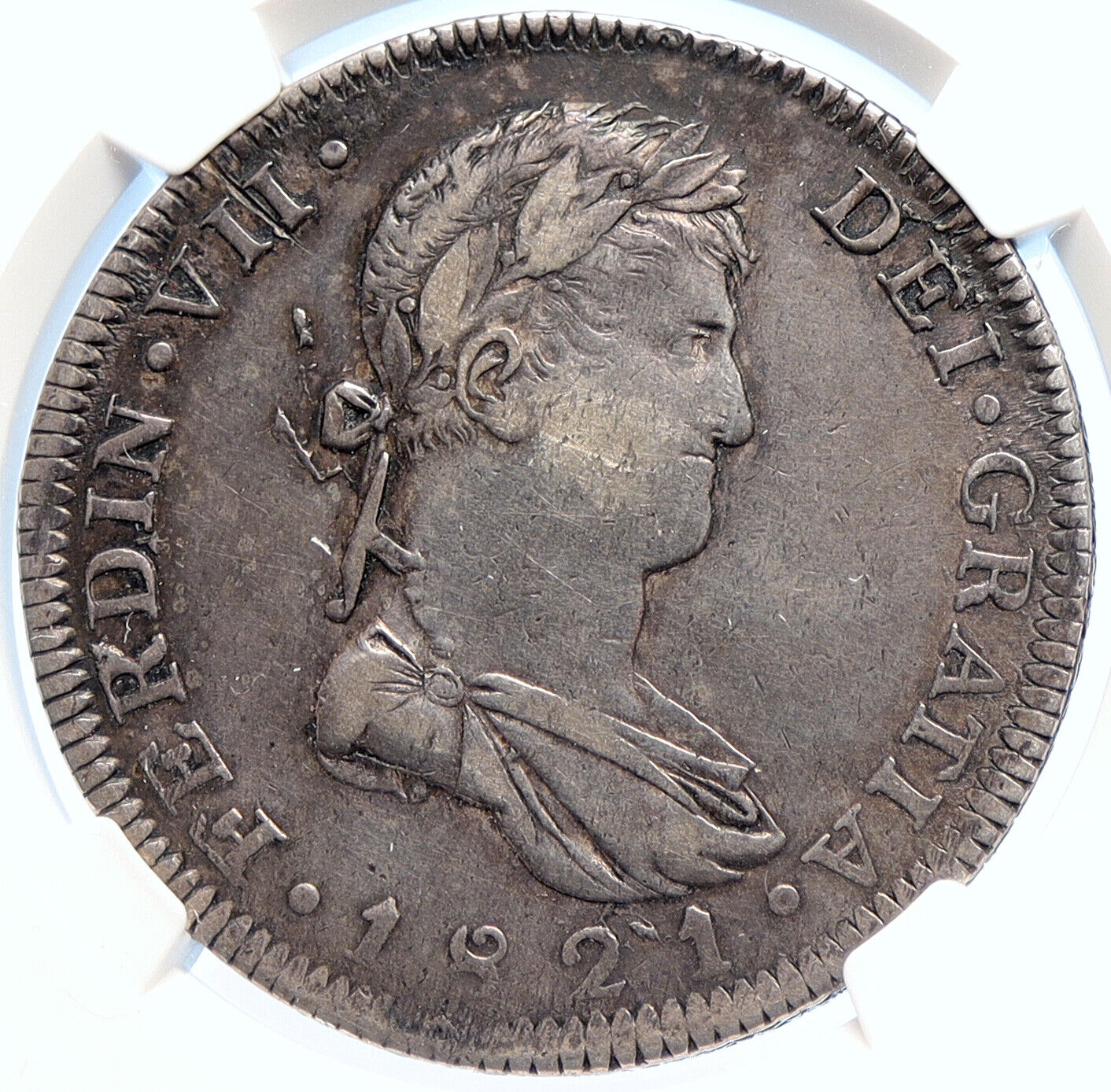 1821 GA FS MEXICO SPAIN King FERDINAND VII Old Silver 8 1821 GA FS MEXICO SPAIN King FERDINAND VII Old Silver 8