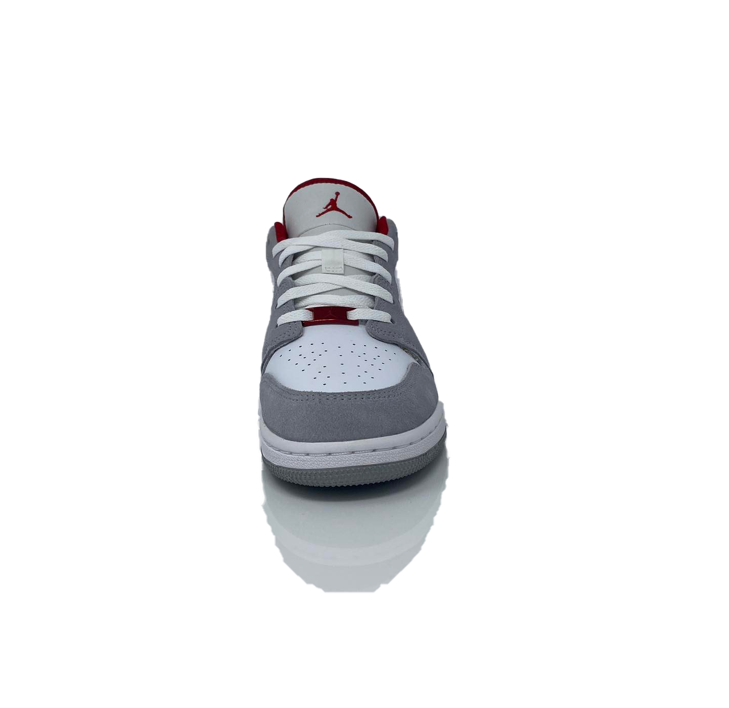 NIKE NIKE AIR JORDAN 1 LOW SMOKE GREY RED (GS) | DM0589-016