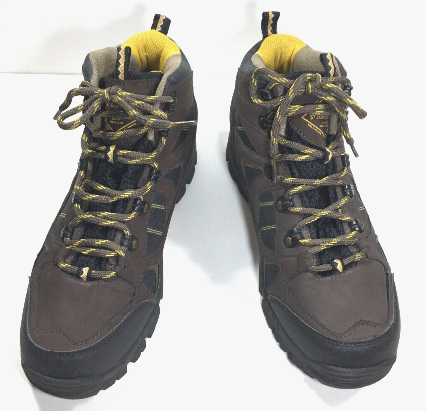Mens Us 10.5m Brown Yellow Lace Up Camping Outdoors