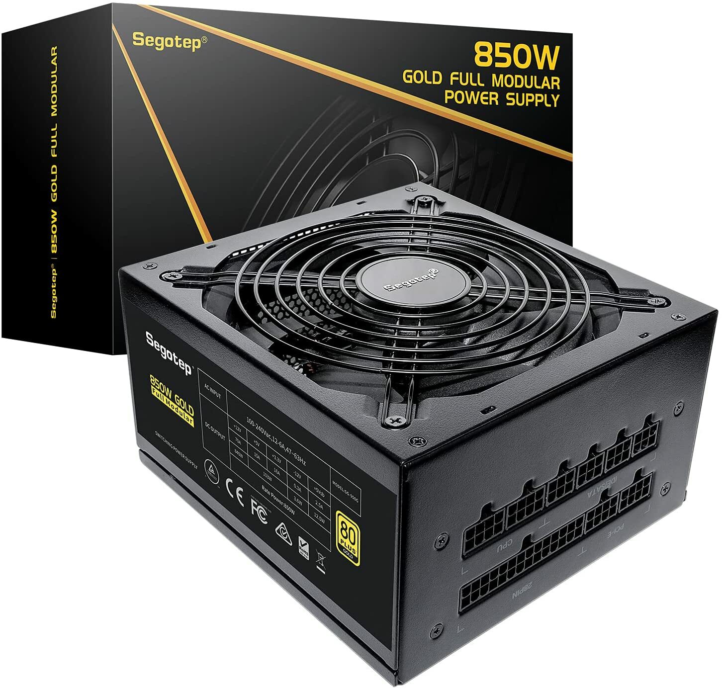 【美中古】Segotep 750W GOLD FULL MODULAR Segotep 750W Power Supply, 80 Plus Gold Full Modular PCIe