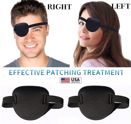 2× Adjustable 3D Eyepatch Right or Left One Eye Cover Adults
