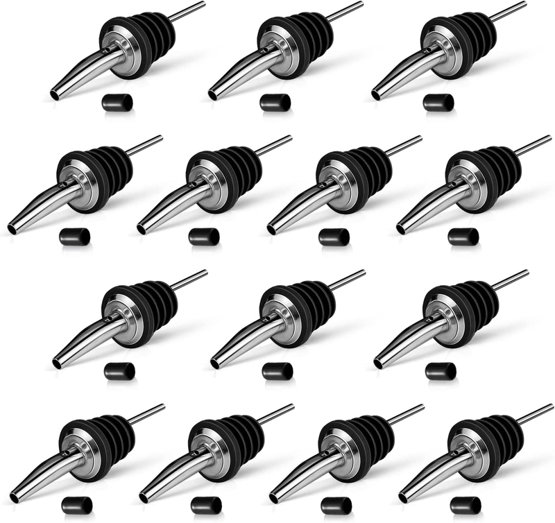 Liquor Pour Spout for Liquor Bottles, 14 Pack Pour Spouts, Stainless Steel
