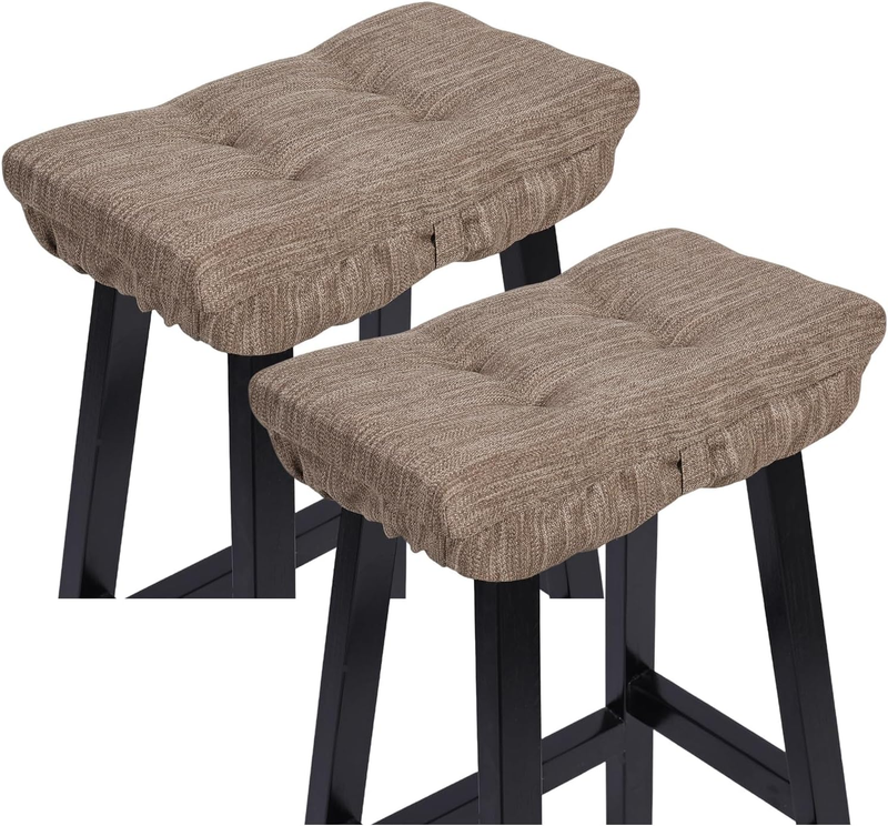 Set of 2 Memory Foam Stool Cushion Rectangular, Dual-Layer Design Bar Stool Cush