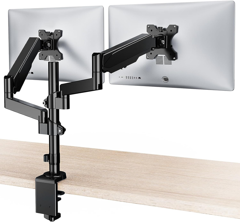 HUANUO Dual Monitor Stand For 13 To 32 Inch Screens Height Adjustable Rotation | UK - View #9