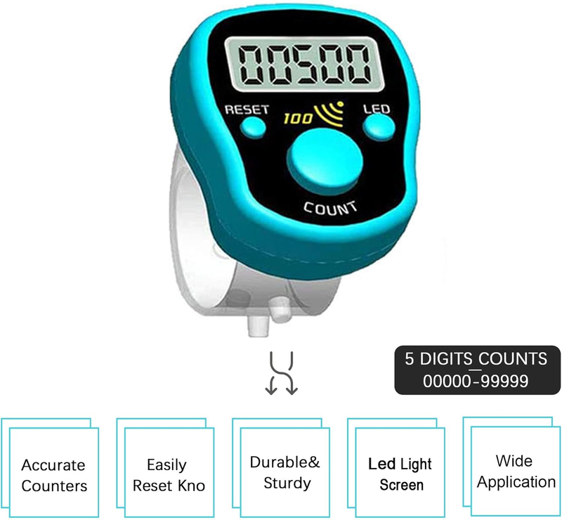 Finger Counter Click Manual Digital clicker, 5pack Stitch Tally Knitting Counter