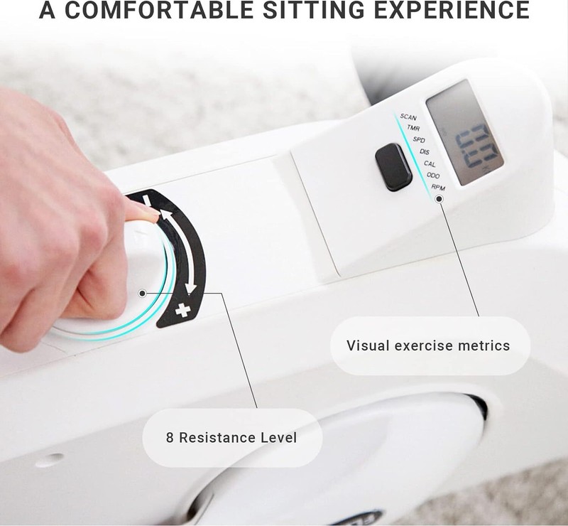 Adjustable Exercise Bike Home Office Desk Chairs w/ Pedal Exerciser under Desk B