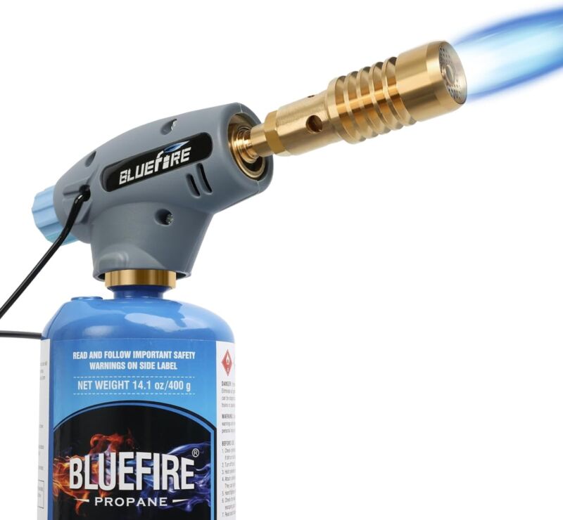 Bluefire Handy Cyclone Torch Head Portable Brass Gas Torch Manual Ignite Fuel