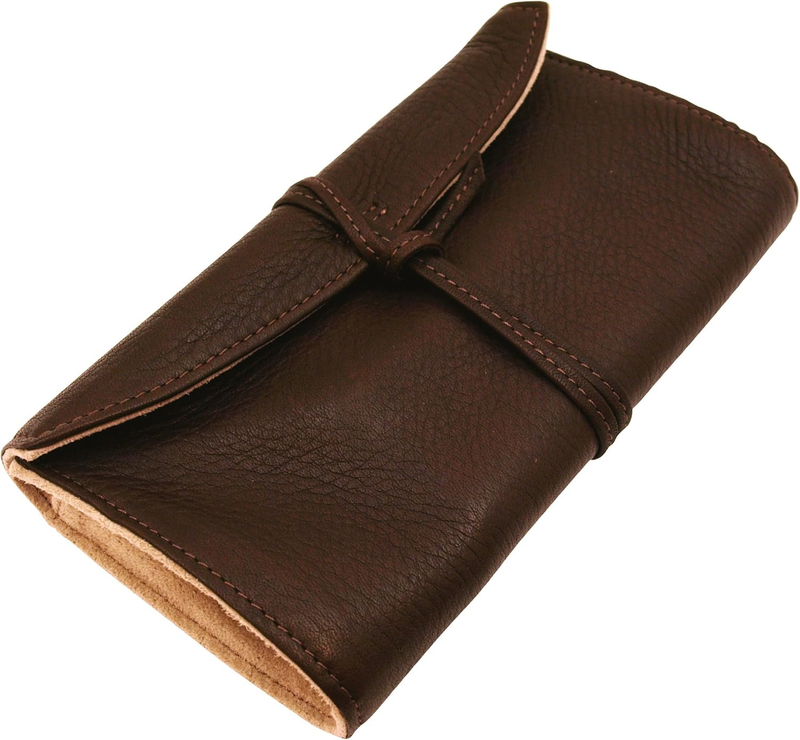 Pensemble Roll Pen Case 5 Pocket Cowhide Dark Brown