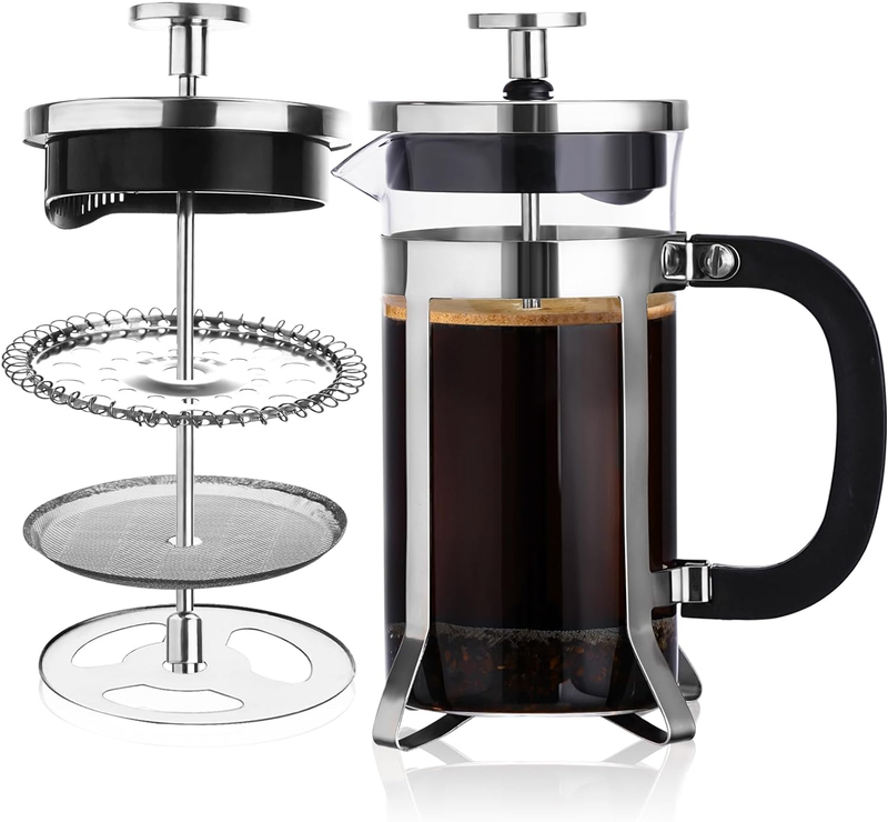 Coffee Maker, Mini Coffee Press Of 18/8 Stainless Steel Filt