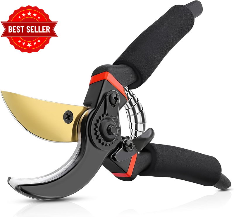 Bypass Pruning Shears, 8.2" Labor Saving Garden Pruning Shears