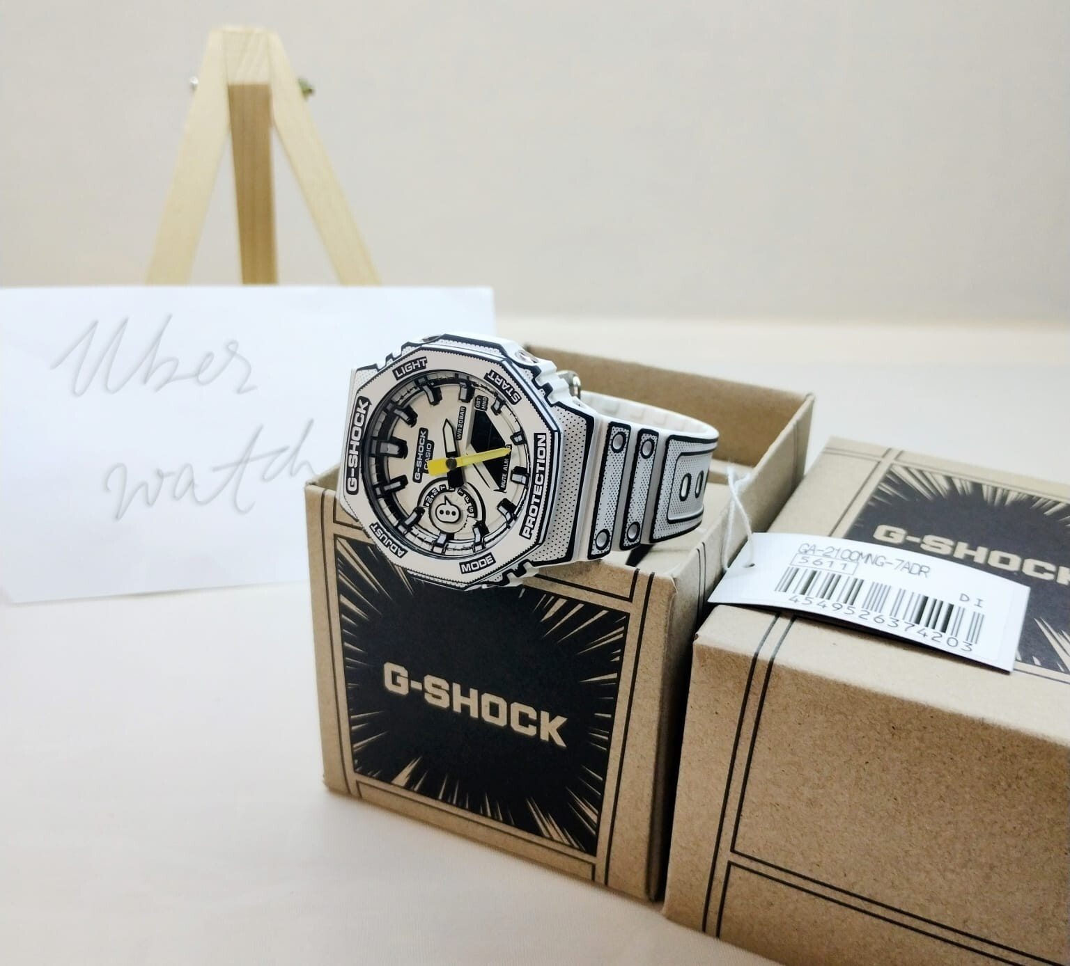 Pre-owned Casio G-shock Ga-2100mng-7a White Manga Limited Edition Made In Japanfedex