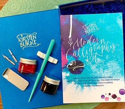 Modern Calligraphy Beginners Kit by Kirsten Burke with instructions & templates