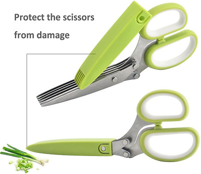 Stainless Steel 5 - Blade Professional Shredding Scissors for Kitchen Herbs