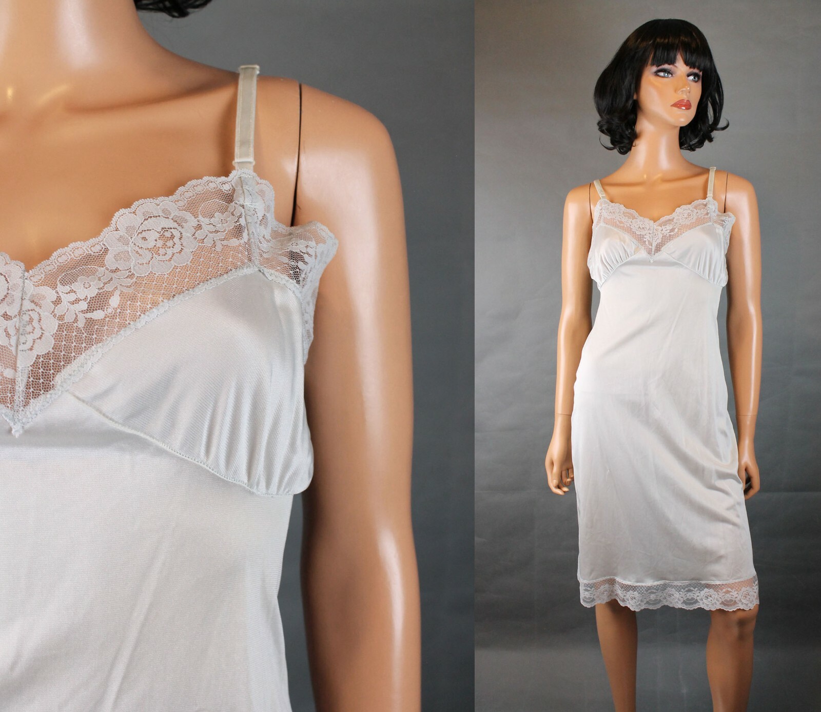 【SINOON】24SS Lace Flower Slip Dress (White) Christian Dior Floral Lace Slip Dress with Bows