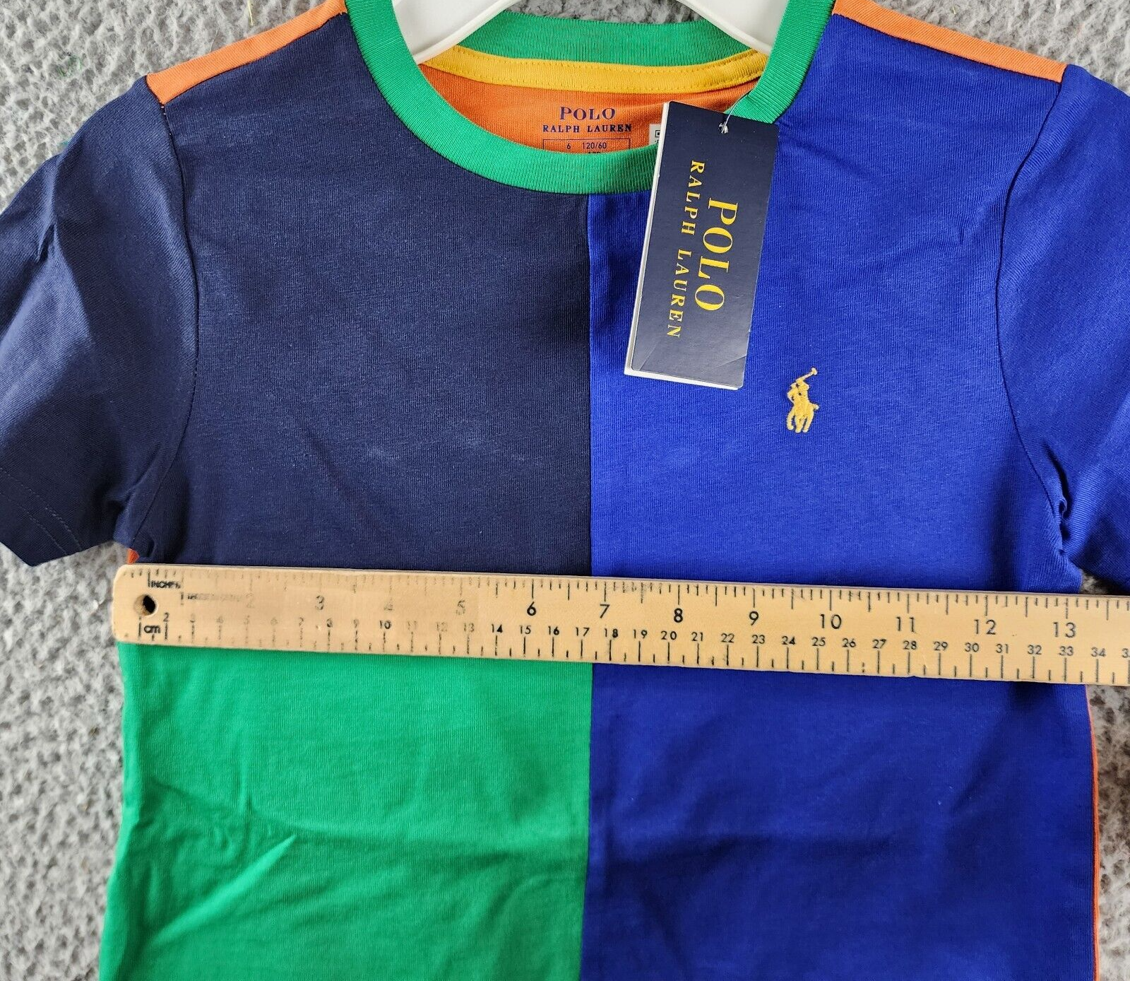 Polo Ralph Lauren Color-Blocked Jersey Tee Boys' 6 Multi Crew Neck Short Sleeve - Picture 9 of 14