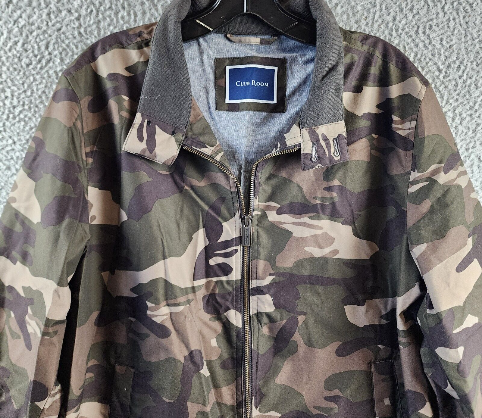 Club Room Regular-Fit Bomber Jacket Men's M Camouflage Full Zip Long Sleeve - Picture 4 of 15