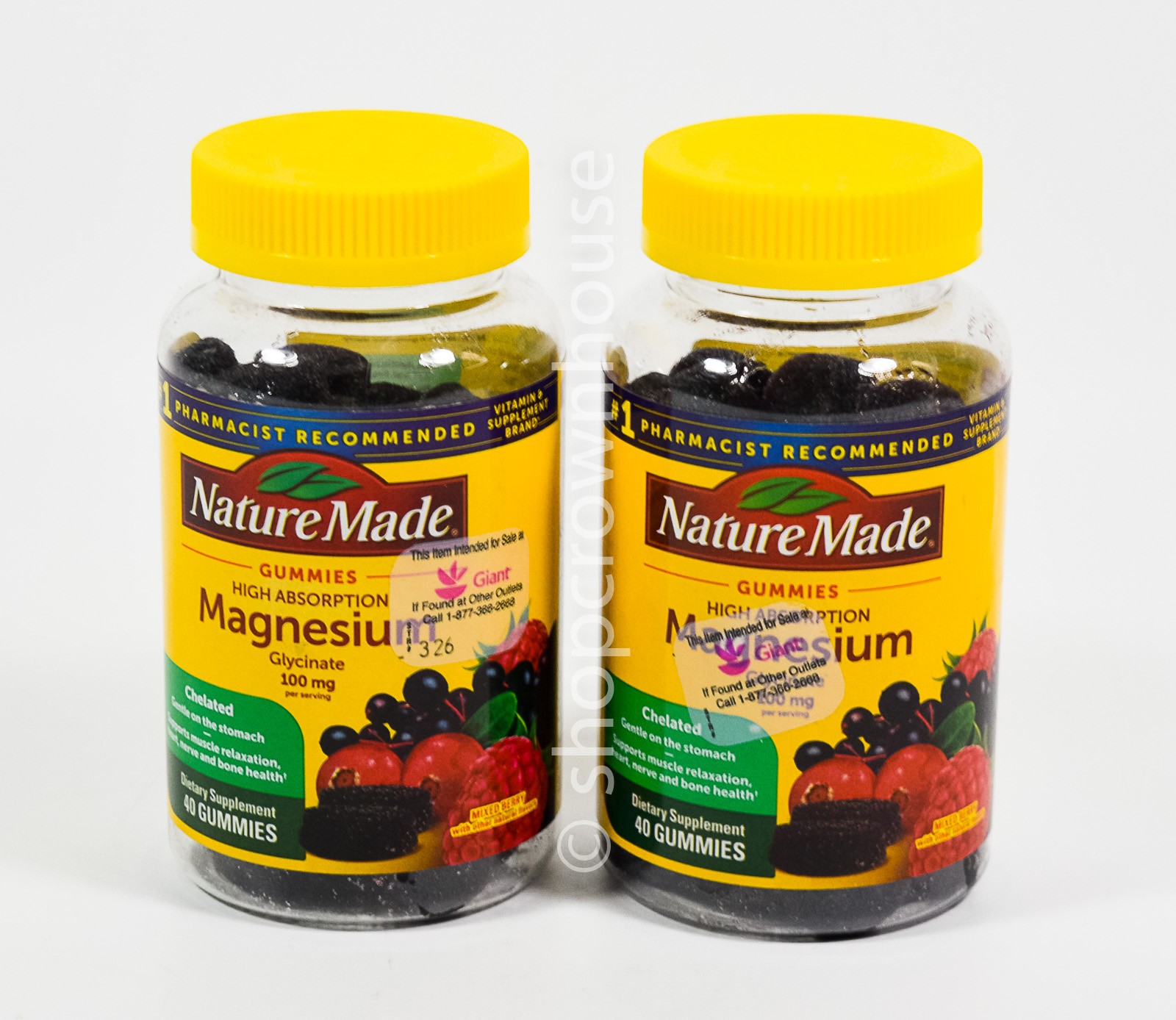 2 Nature Made MAGNESIUM Glycinate 100mg High Absorption 40 GUMMIES 08/2027