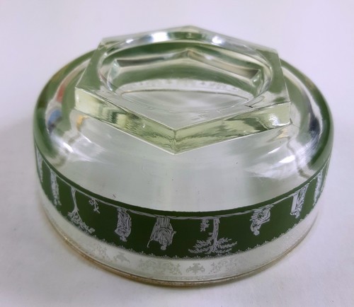 Vintage Wedgwood Green 22 Karat Nappy Bowl Dessert Grecian Hellenic 4 1/2 Wide