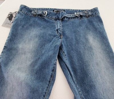 Women's NWT Y2K Jlo Jennifer Lowrise Jeans Sz 15 Flare Stretch Slit Front beIt