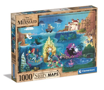 Clementoni 39664 Disney Maps Little Mermaid Pieces, Made in Italy, Jigsaw Puzzle