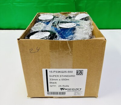 Ribbon 33mm x 550m Black for Videojet DataFlex 6330 Printer QTY: 24