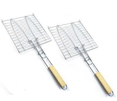 2 x asador de pescado parrilla de pescado cesta de pescado para 2 parrillas de pescado soporte de pescado red de pescado