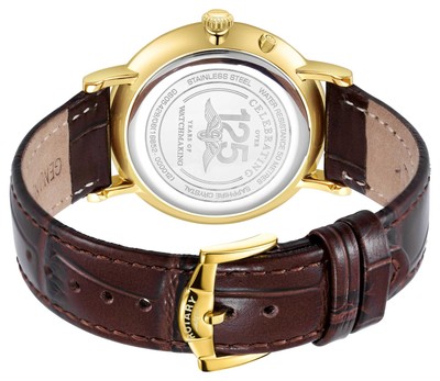 Pre-owned Rotary Dress Moonphase Quartz (38mm) Silver Dial / Brown Leather Strap
