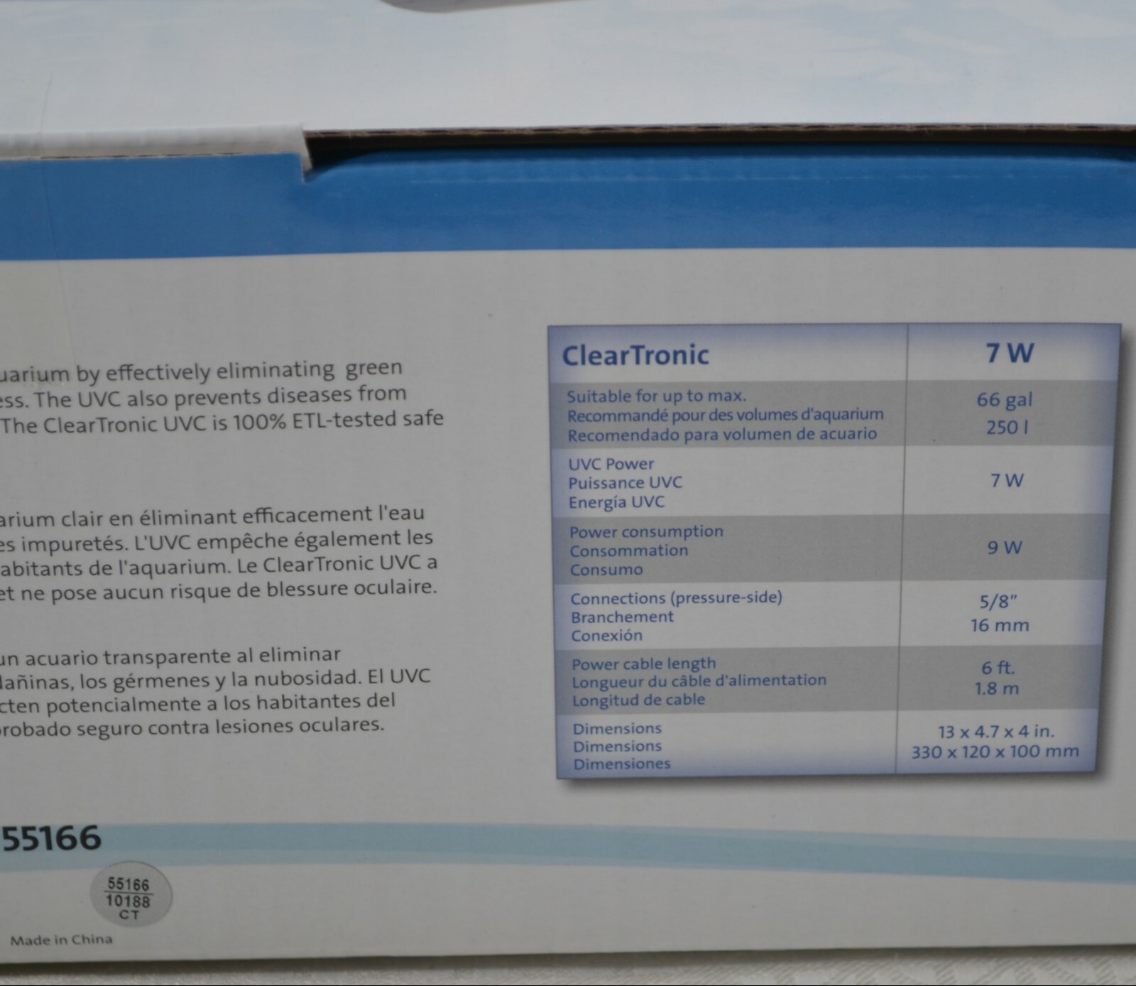 Oase ClearTronic 7W Aquarium UV Clarifier Unused, Box Opened For Photos Only