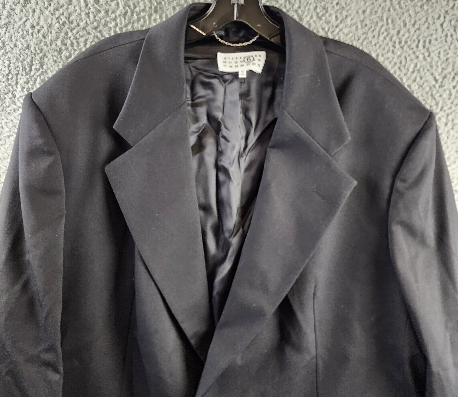 MM6 Maison Margiela Oversized Fit Suit Jacket Men's 50 IT/L Black Wool Blend - Picture 3 of 15
