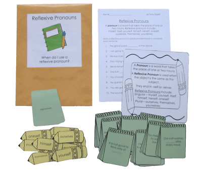 Teacher Made Literacy Center Learning Resource Practice Game Reflexive Pronouns