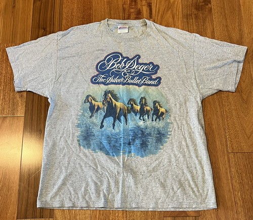 Bob Seger Shirt Adult XL Gray Silver Bullet Band 1980