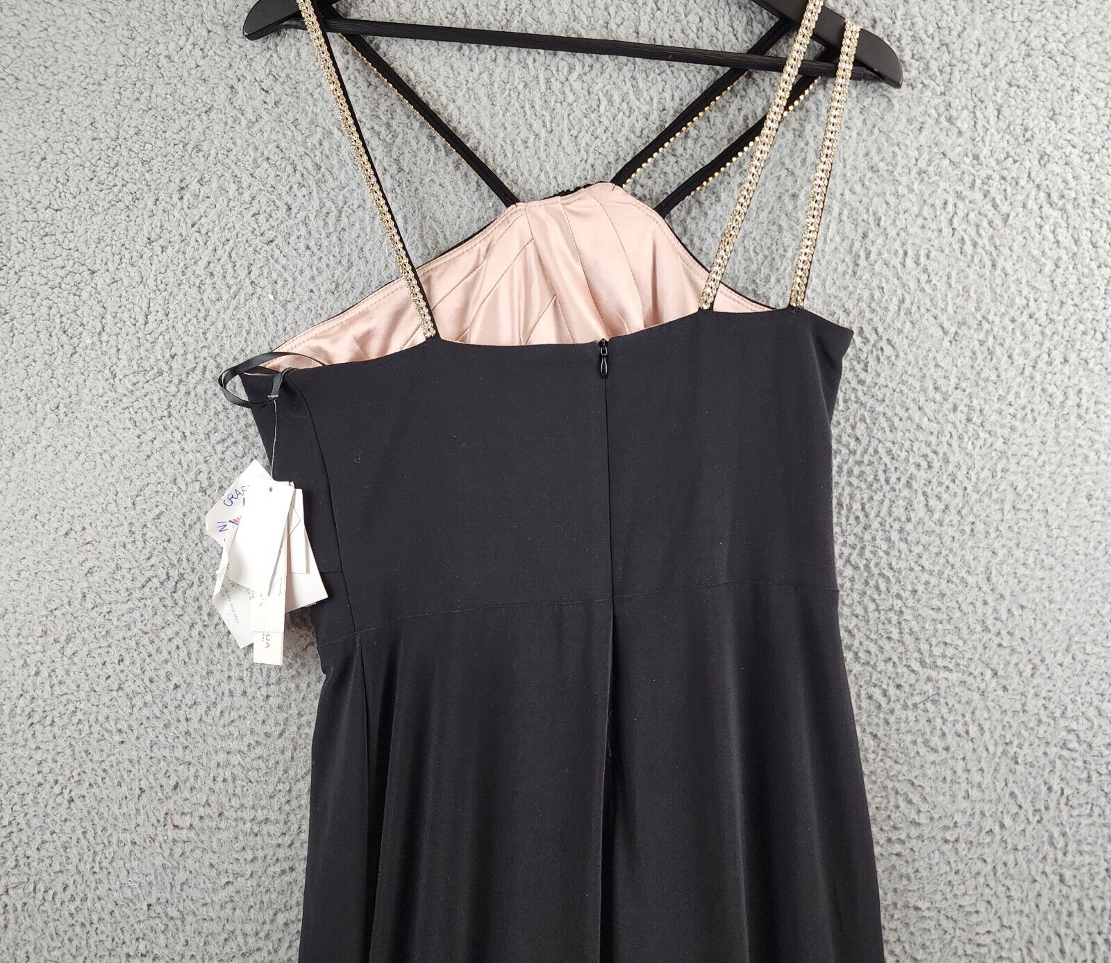 Aqua Embellished One Shoulder Dress Women's 10 Black Asymmetric Back Zip Closure - Picture 14 of 16