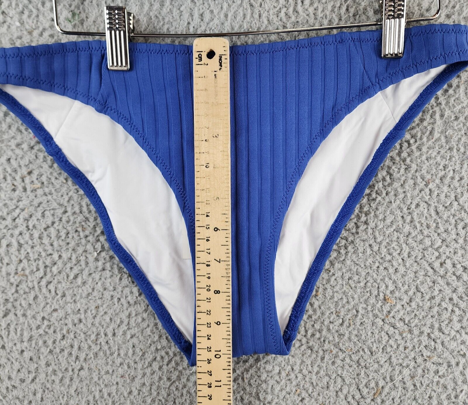Solid & Striped The Emily Ribbed Bikini Bottom Women's L Varsity Blue Pull On~ - Picture 7 of 13