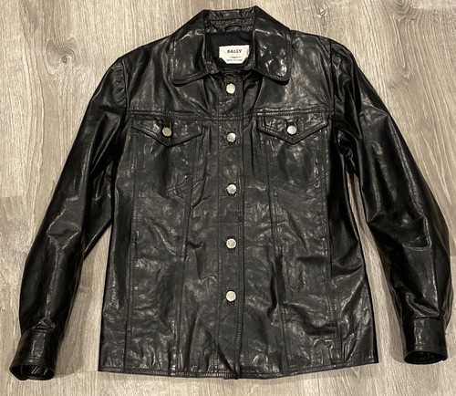 ショップレビュー ランキング Leather Black Women's Bally Vintage Jacket-Made Italy in ジャケット・アウター
