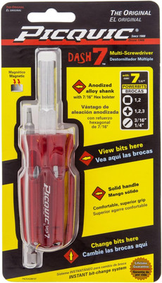 Picquic Dash 7 7 Pc. Compact Multi-Bit Screwdriver 4-3/4 In.