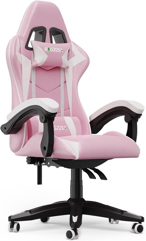 , Reclining High Back Pu Leather Office Desk Chair With Headres