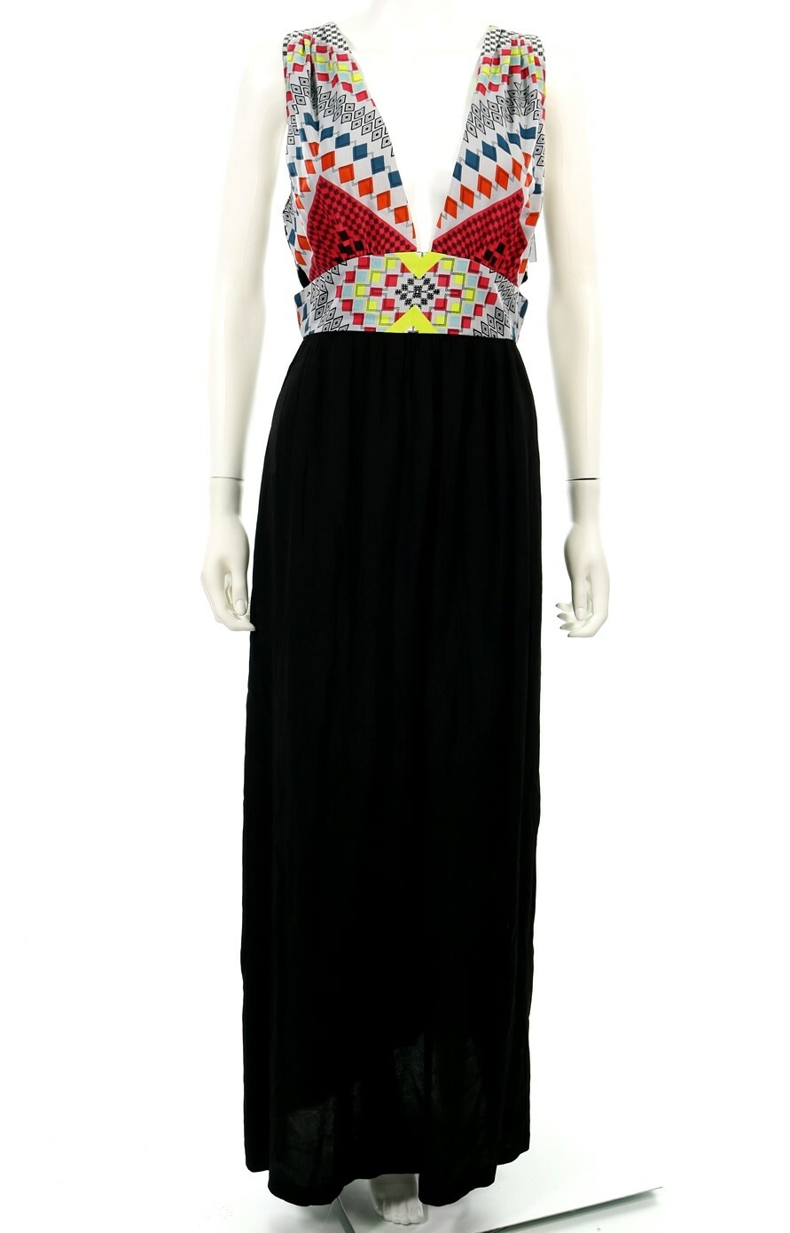 Like Mynded 122840 Womens Black Sleeveless Cocktail Maxi Dress Size Small