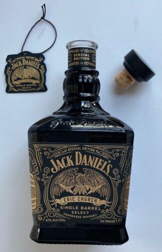 Jack Daniels Eric CHURCH EMPTY bottle, stopper and hang tag!! 