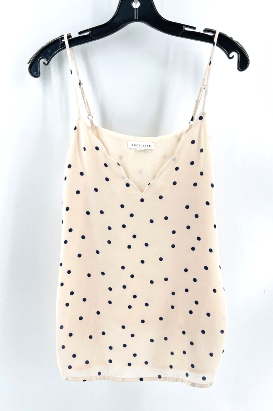 Socialite Peach Blue Polka Dot Cami Camisole Tank Top